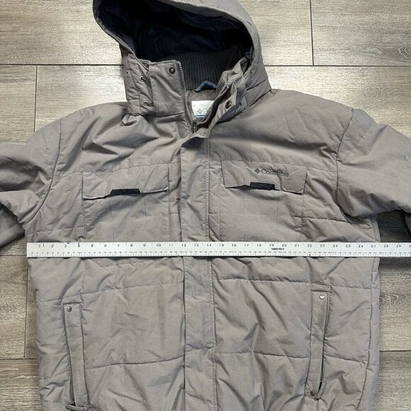Columbia Jacket Insulated Coat Men's Size XXL Gray Hooded Waterproof - Picture 5 of 6